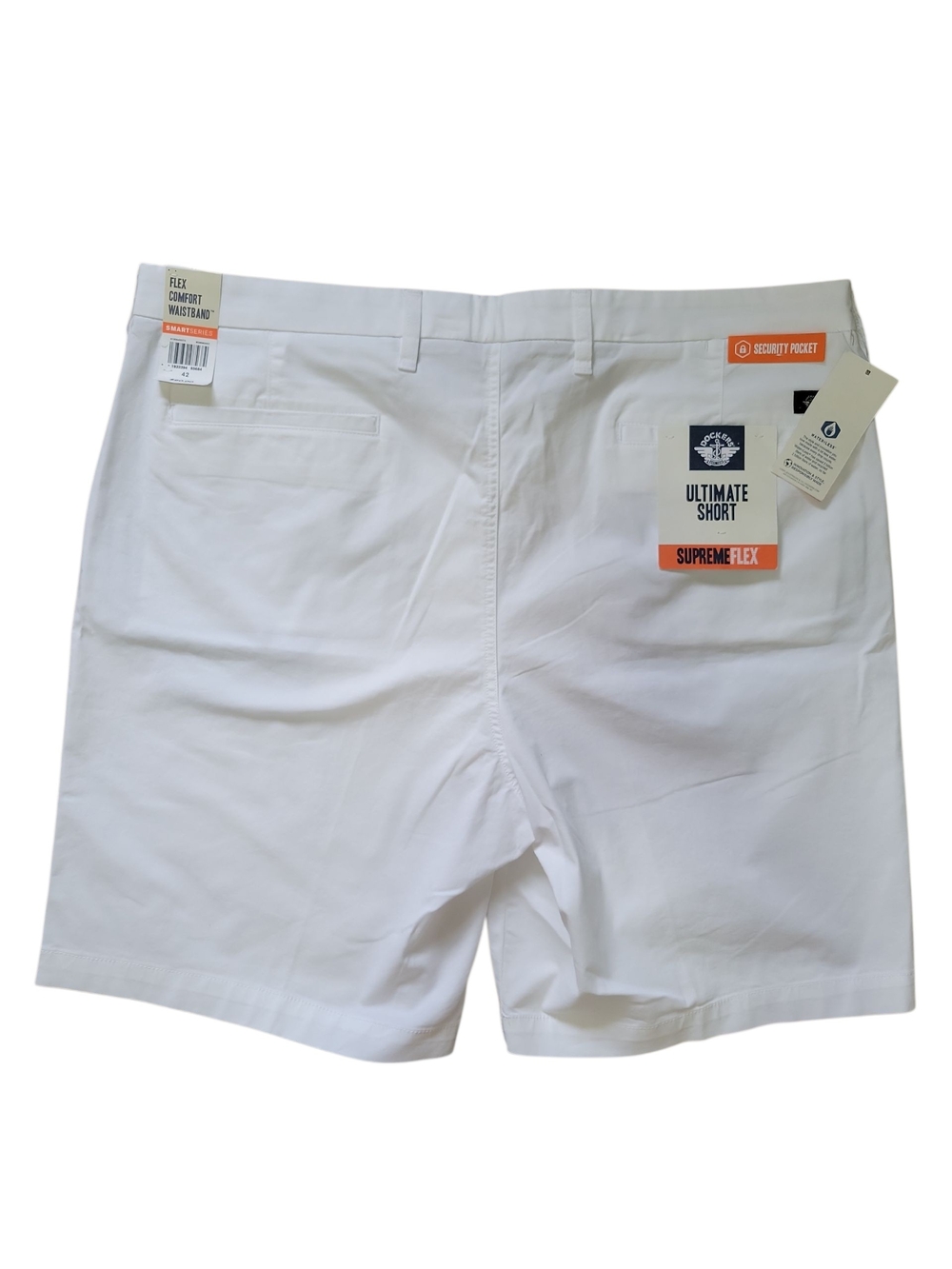 Dockers White Men's Shorts with Navy Trim - Picture 2 of 5